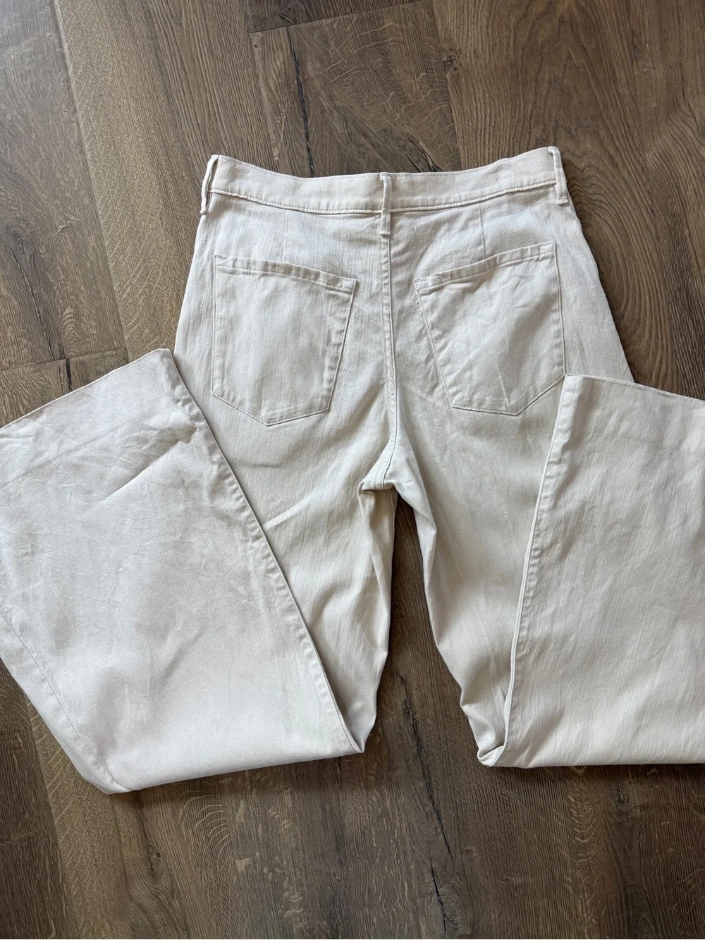 Banana Republic Wide-Leg Chinos in light khaki wash